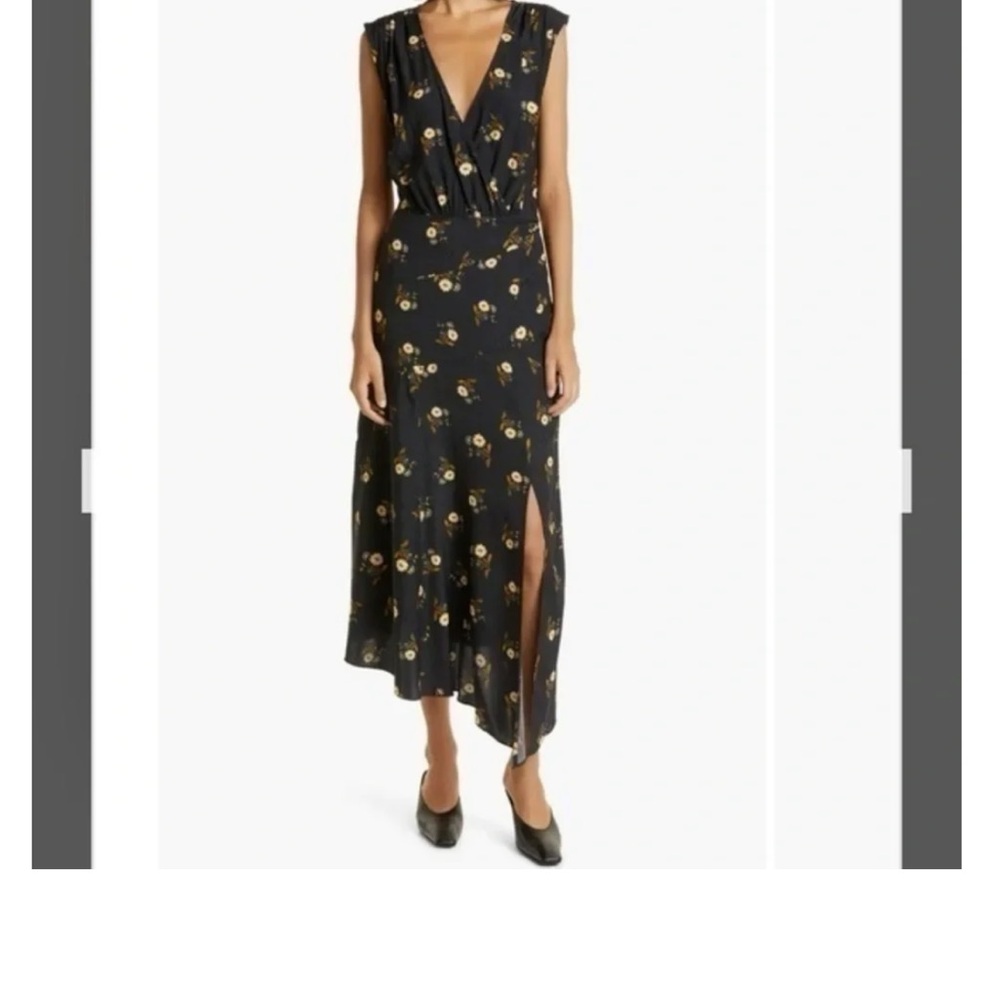 Veronica Beard Black Wixson Floral Midi Dress size 14